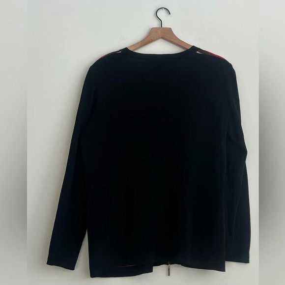 EXCLUSIVELY MISOOK Knit Cardigan Jacket Metallic Mosaic Zip Front Pockets XL - Picture 9 of 12